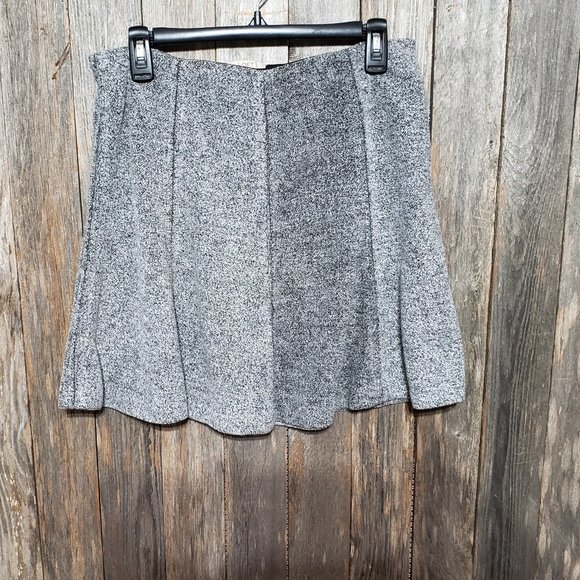 Loft MP PM Women's Gray Soft Fleece Seamed Flippy Swing A Line Skirt - Picture 2 of 6